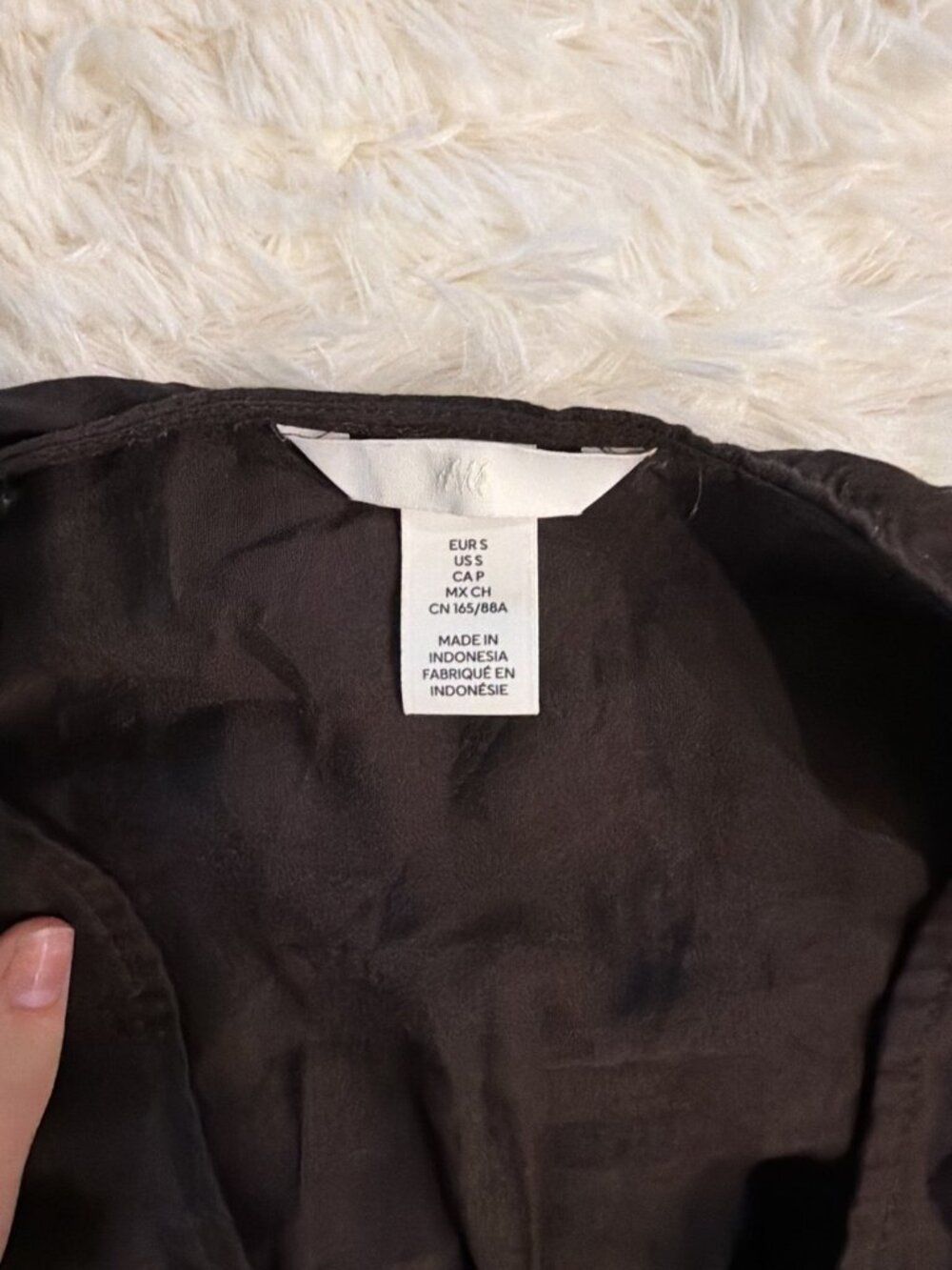 H&M Dark Brown V-Neck Blouse - Size S